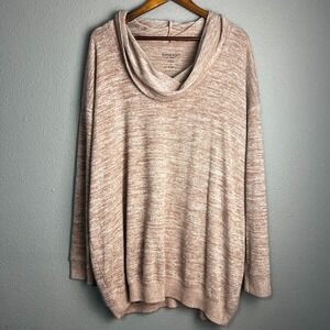 Torrid Super Soft Plush‎ Cowl Drape Neck Tunic Top Heathered Knit Plus Size 3